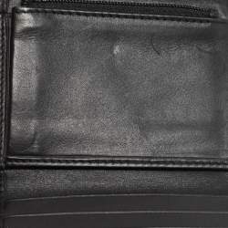 Pre Owned Dior Black Oblique Canvas and Leather Trifold Compact Wallet