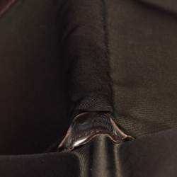 Pre Owned Dior Dark Brown Oblique Canvas and Leather Street Chic Compact Wallet