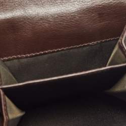 Pre Owned Dior Dark Brown Oblique Canvas and Leather Street Chic Compact Wallet