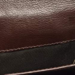 Pre Owned Dior Dark Brown Oblique Canvas and Leather Street Chic Compact Wallet