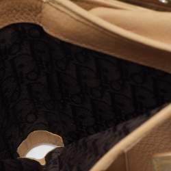 Pre Owned Dior Beige Leather and Suede Grommet Logo Trifold Wallet