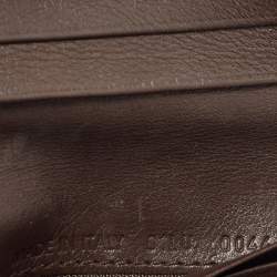 Pre Owned Dior Brown/Beige Calfhair and Leather Buckle Flap Compact Wallet