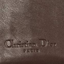 Pre Owned Dior Beige Oblique Canvas Rasta Saddle Compact Wallet