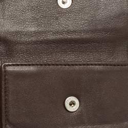 Pre Owned Dior Beige Oblique Canvas Rasta Saddle Compact Wallet