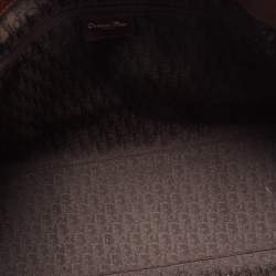 Pre Owned Dior Dark Brown Leather Romantique Flowers Tote