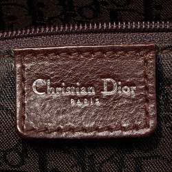 Pre Owned Dior Dark Brown Leather Romantique Flowers Tote