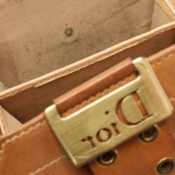 Pre Owned Dior Beige/Brown Oblique Canvas and Leather Street Chic Compact Wallet