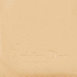 Pre Owned Dior Beige/Brown Oblique Canvas and Leather Street Chic Compact Wallet