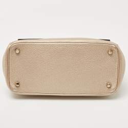 Dior Metallic Beige Leather Small Be Dior Flap Top Handle Bag