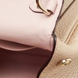 Dior Metallic Beige Leather Small Be Dior Flap Top Handle Bag