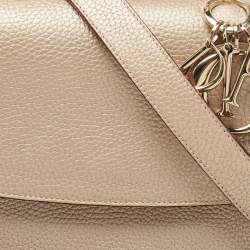 Dior Metallic Beige Leather Small Be Dior Flap Top Handle Bag