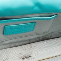 Pre Owned Dior Aqua Green Cannage Leather Lady Dior Chain Clutch