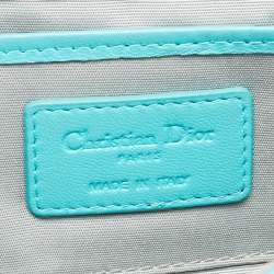 Pre Owned Dior Aqua Green Cannage Leather Lady Dior Chain Clutch