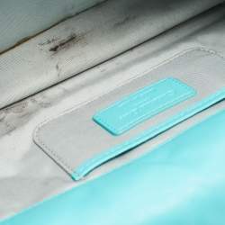 Pre Owned Dior Aqua Green Cannage Leather Lady Dior Chain Clutch