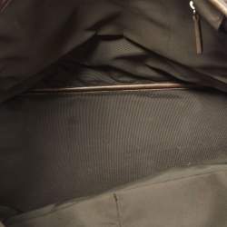 Pre Owned Dior Olive Green Cannage Coated Canvas & Leather Medium Panarea Shopper Tote