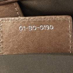 Pre Owned Dior Olive Green Cannage Coated Canvas & Leather Medium Panarea Shopper Tote