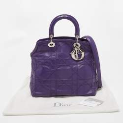 Pre Owned Dior Purple Cannage Leather Granville Tote