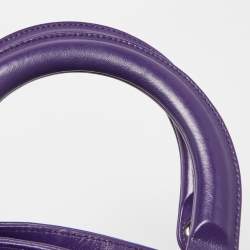 Pre Owned Dior Purple Cannage Leather Granville Tote