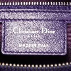 Pre Owned Dior Purple Cannage Leather Granville Tote