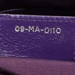 Pre Owned Dior Purple Cannage Leather Granville Tote