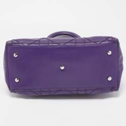 Pre Owned Dior Purple Cannage Leather Granville Tote