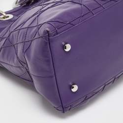 Pre Owned Dior Purple Cannage Leather Granville Tote