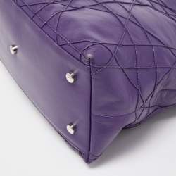 Pre Owned Dior Purple Cannage Leather Granville Tote