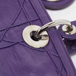 Pre Owned Dior Purple Cannage Leather Granville Tote