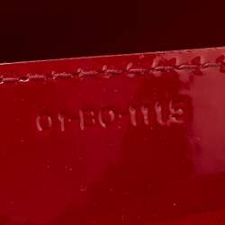 Pre Owned Dior Red Cannage Patent Leather Medium Lady Dior Tote