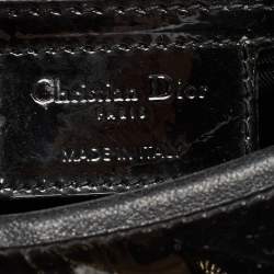 Pre Owned Dior Black Cannage Patent Leather Large Lady Dior Tote
