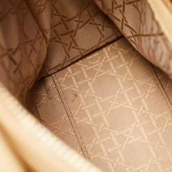 Pre Owned Dior Beige Cannage Leather Large Lady Dior Tote