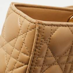 Pre Owned Dior Beige Cannage Leather Large Lady Dior Tote
