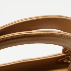 Pre Owned Dior Beige Cannage Leather Large Lady Dior Tote