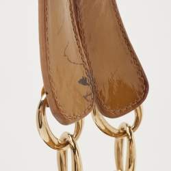 Pre Owned Dior Yellow Cannage Patent Leather Soft Lady Dior Tote