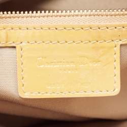 Pre Owned Dior Yellow Cannage Patent Leather Soft Lady Dior Tote