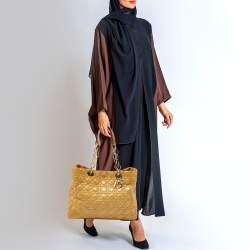 Pre Owned Dior Yellow Cannage Patent Leather Soft Lady Dior Tote