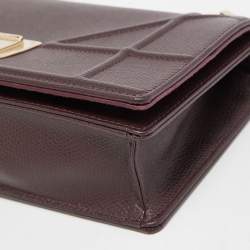 Pre Owned Dior Burgundy Leather Diorama Top Handle Bag