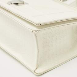Pre Owned Dior White Patent Leather Small Diorama Shoulder Bag