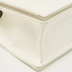 Pre Owned Dior White Patent Leather Small Diorama Shoulder Bag