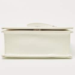 Pre Owned Dior White Patent Leather Small Diorama Shoulder Bag