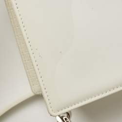 Pre Owned Dior White Patent Leather Small Diorama Shoulder Bag