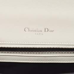 Pre Owned Dior White Patent Leather Small Diorama Shoulder Bag
