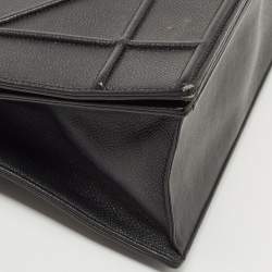 Dior Black Textured Leather Large Diorama Flap Shoulder Bag