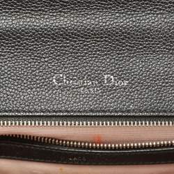 Dior Black Textured Leather Large Diorama Flap Shoulder Bag