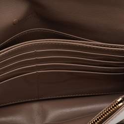 Dior Dark Beige Cannage Patent Leather Lady Dior Chain Clutch