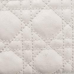 Pre Owned Dior Metallic Grey Coated Canvas Small Panarea Tote