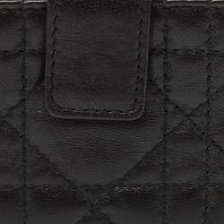Pre Owned Dior Black Cannage Leather Lady Dior 5 Gusset Card Holder