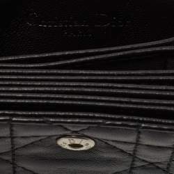 Pre Owned Dior Black Cannage Leather Lady Dior 5 Gusset Card Holder
