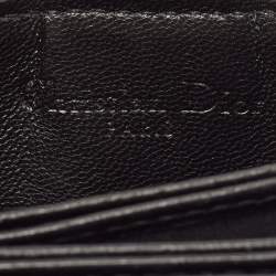 Pre Owned Dior Black Cannage Leather Lady Dior 5 Gusset Card Holder