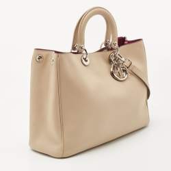 Dior Beige Leather Large Diorissimo Shopper Tote